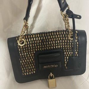 Jimmy Choo Leather & Straw handbag